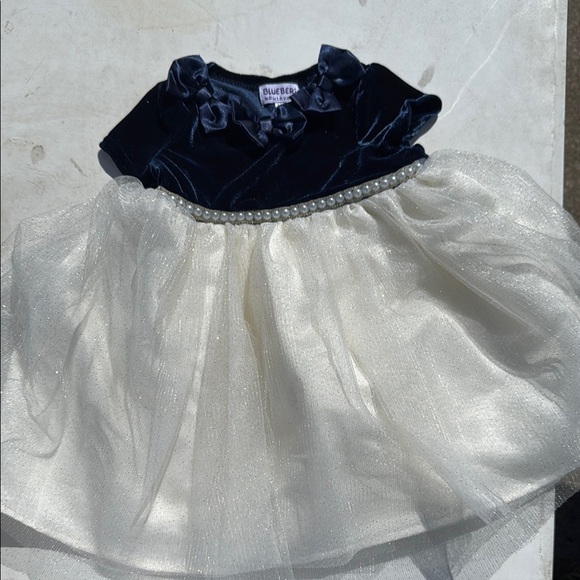 Blueberi Boulevard Other - Blueber Velvet and Tulle Baby Dress
